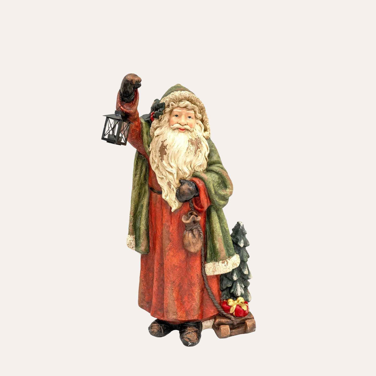 Papai Noel Vermelho com Trenó em Resina Alt.85x47x35 cm