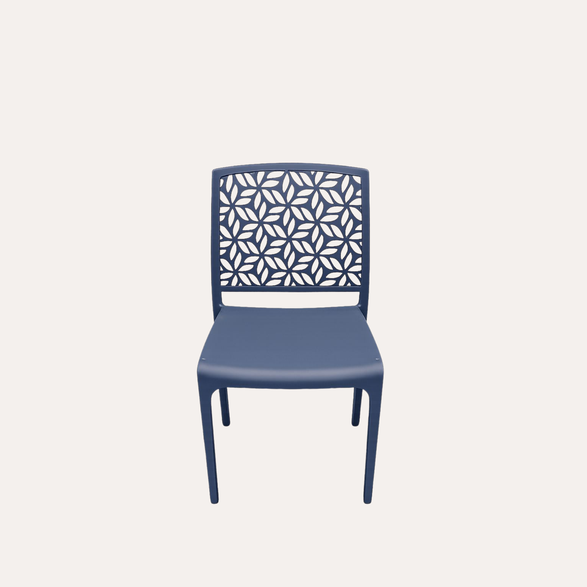 Sedia Traforata in Polipropilene Blu Opaco 42x42x80cm