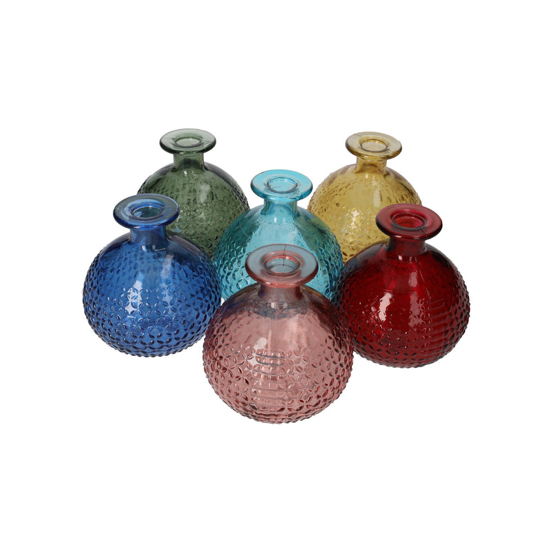 Set di Boccette Tonde in Vetro di Riciclo Colorate