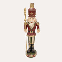 Nutcracker Sculpture Colored Soldier with Feather in Resin H.160 cm
