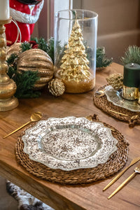 Set 6 Sottopiatti in Vetro Silver Ø 33,5 cm