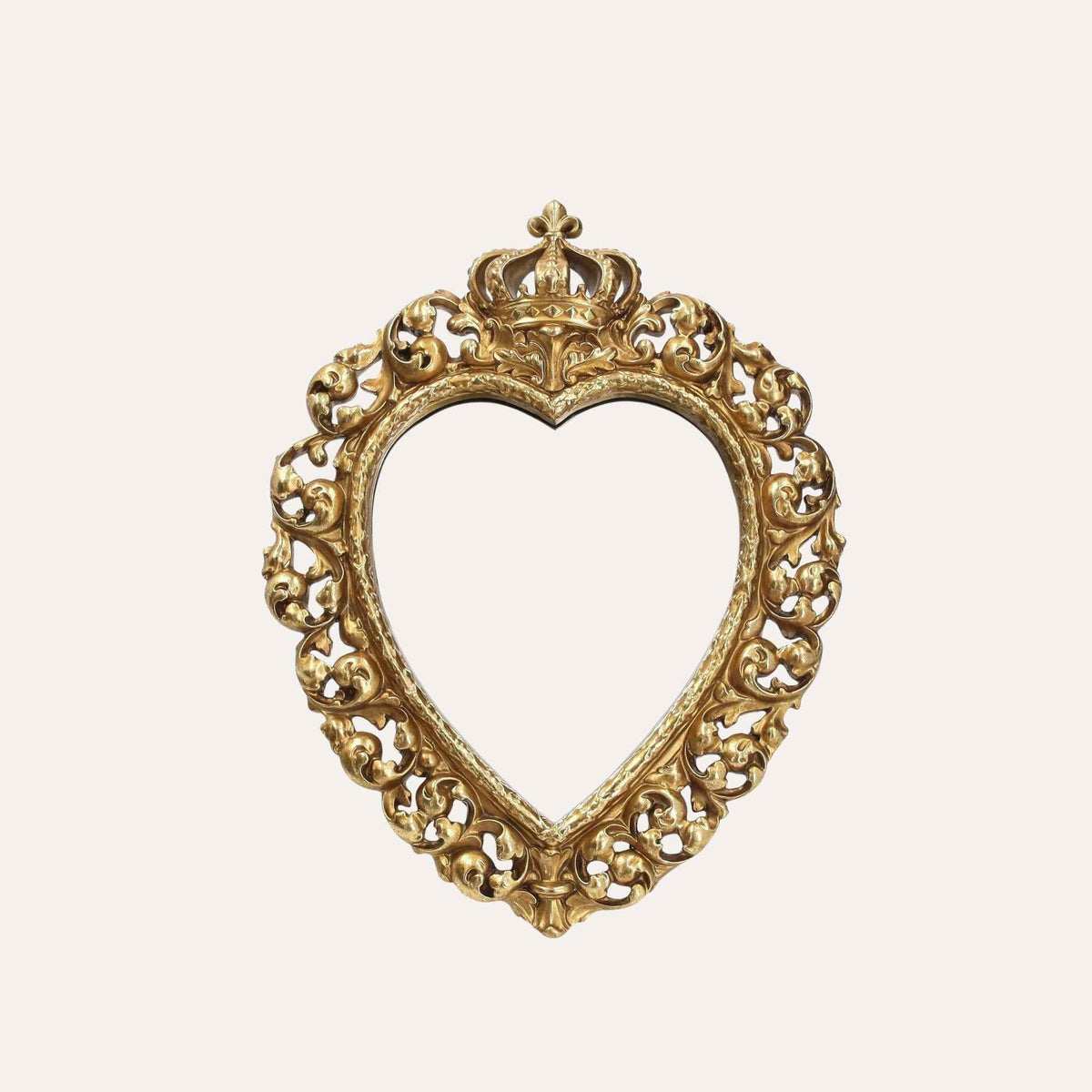 Specchio Cuore in Resina Oro H.30x23x3cm