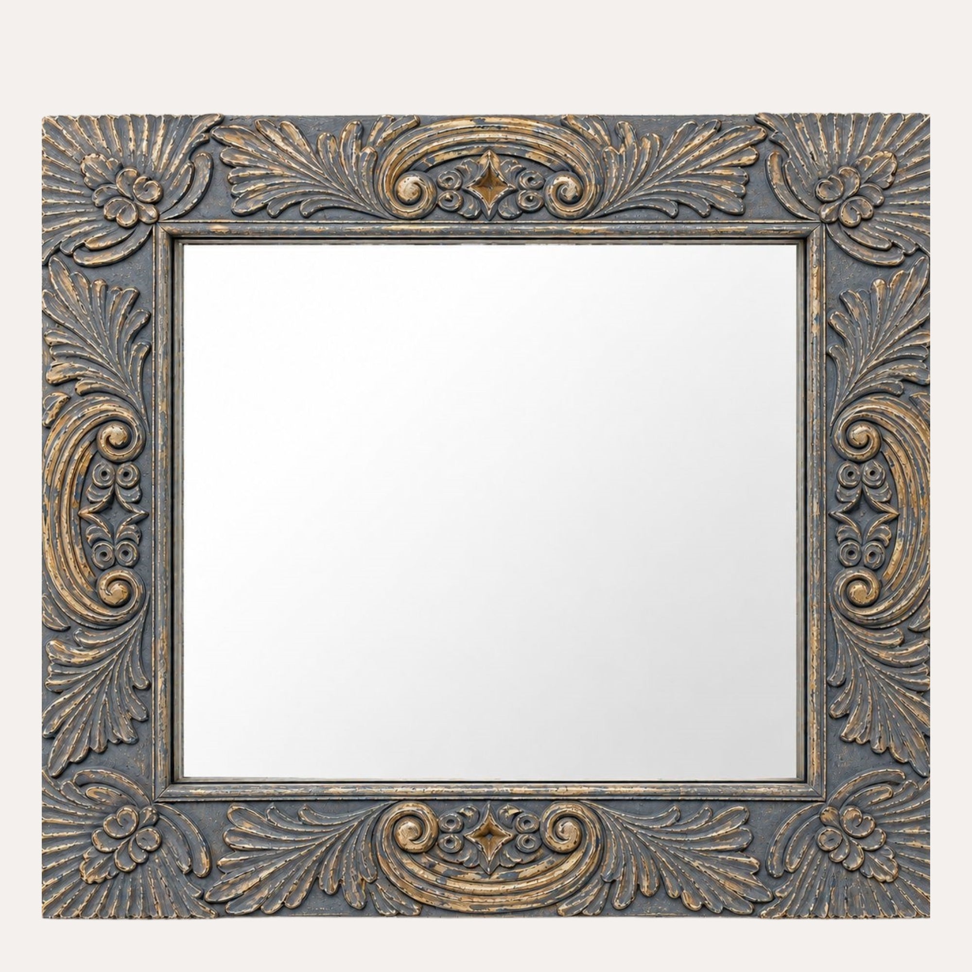 Gray Wooden Mirror 75x75