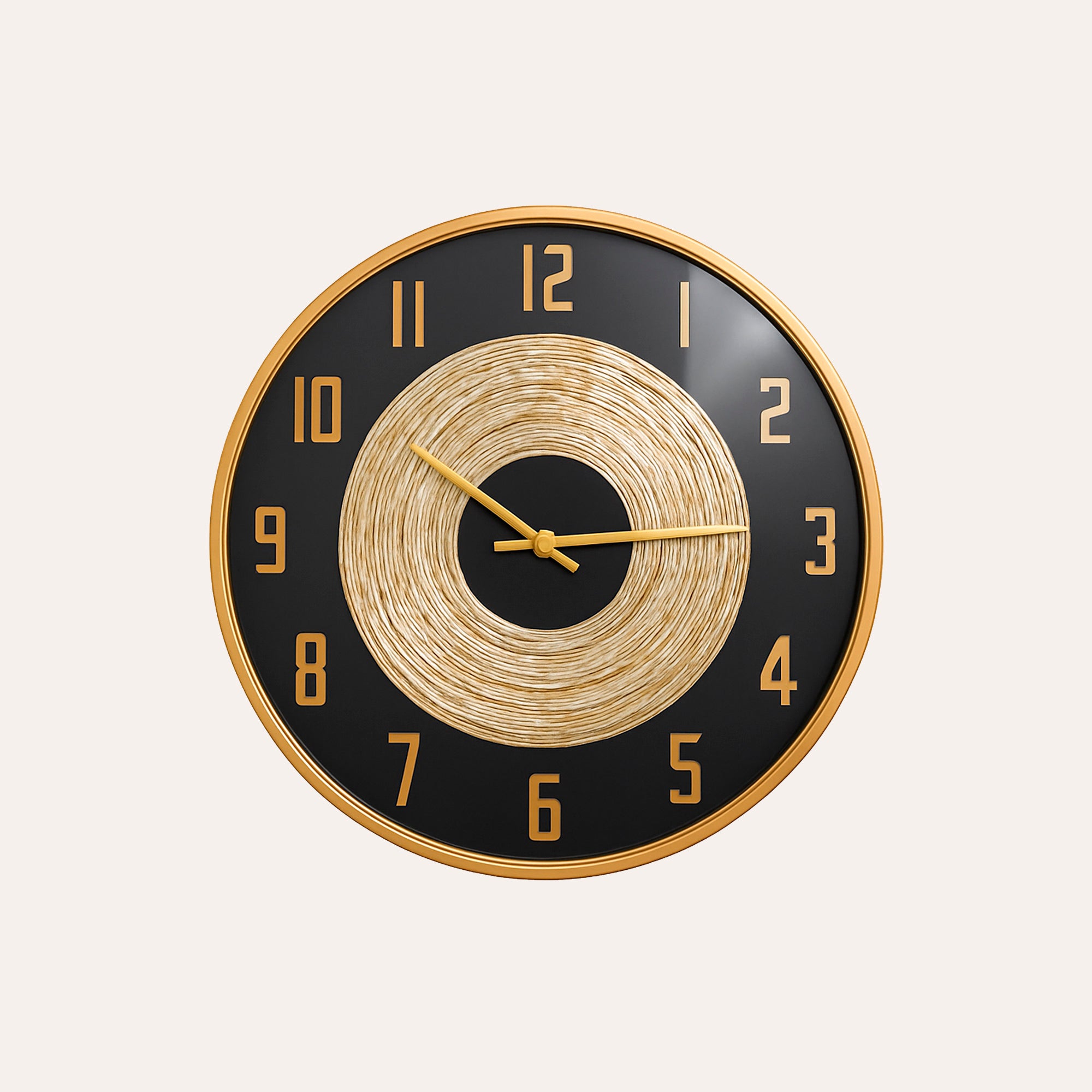 Metal Wall Clock with Elegant Gold Details 
