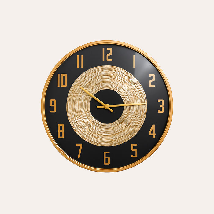 Orologio da Parete in Metallo con Dettagli Dorati Eleganti