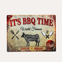Tabella in Latta “BBQ Time" 40x30 cm