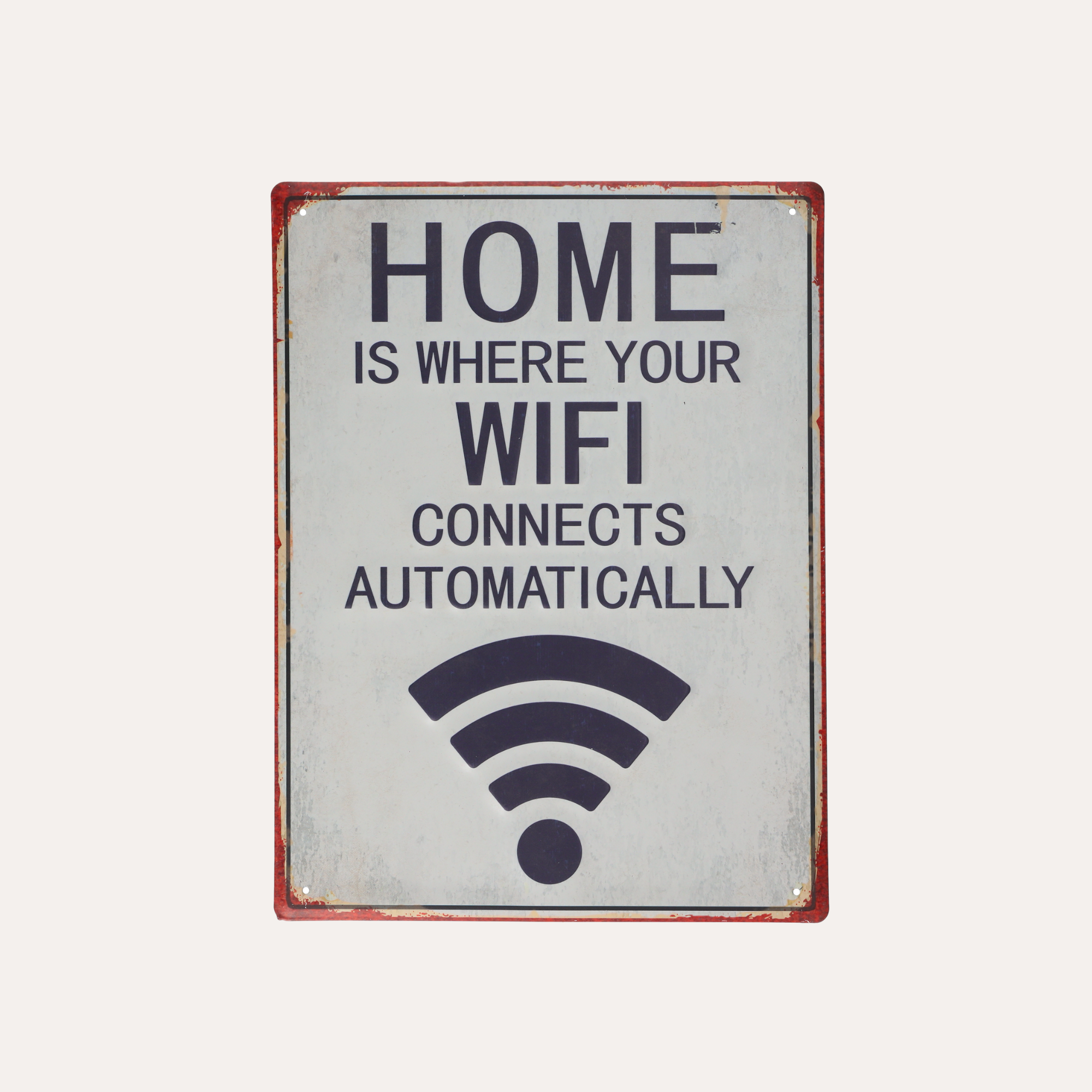 Tabella decorativa "Home WiFi" in latta H40x30 cm