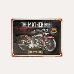 Tabella decorativa "Mother Road" in latta H40x30 cm