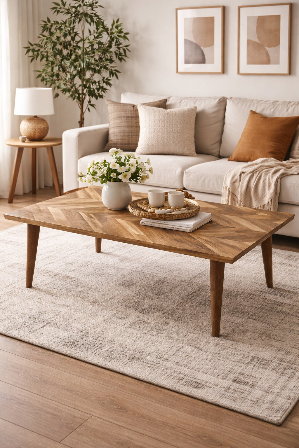 COSTWAY Tavolino, Marrone Rustico, 60 x 30 x 58,5 cm COSTWAY Tavolino, Marrone Rustico, 60 x 30 x 58,5 cm
