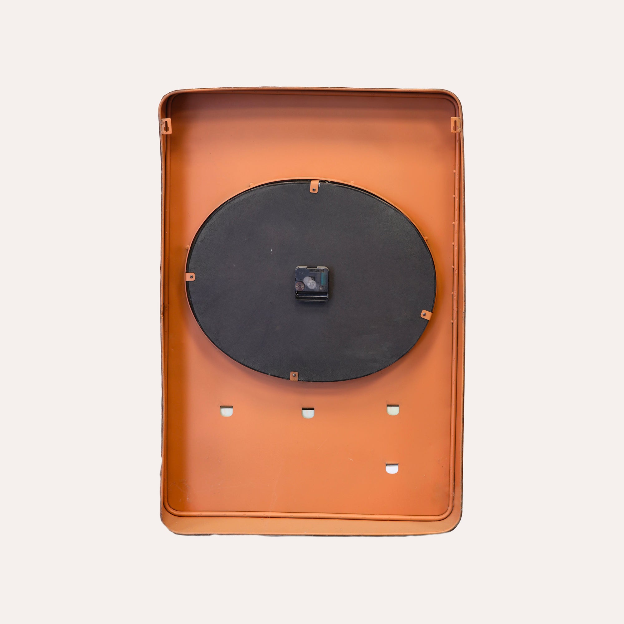 Black Rectangular Metal Decorative Wall Clock 