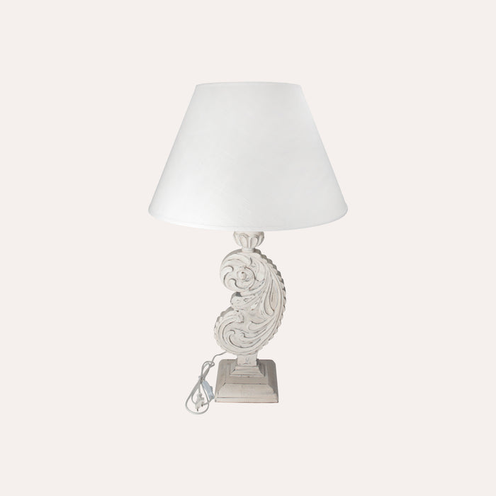 Lampada Shabby Chic con Base in Legno Decapato
