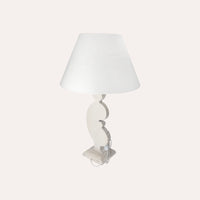 Lampada Shabby Chic con Base in Legno Decapato