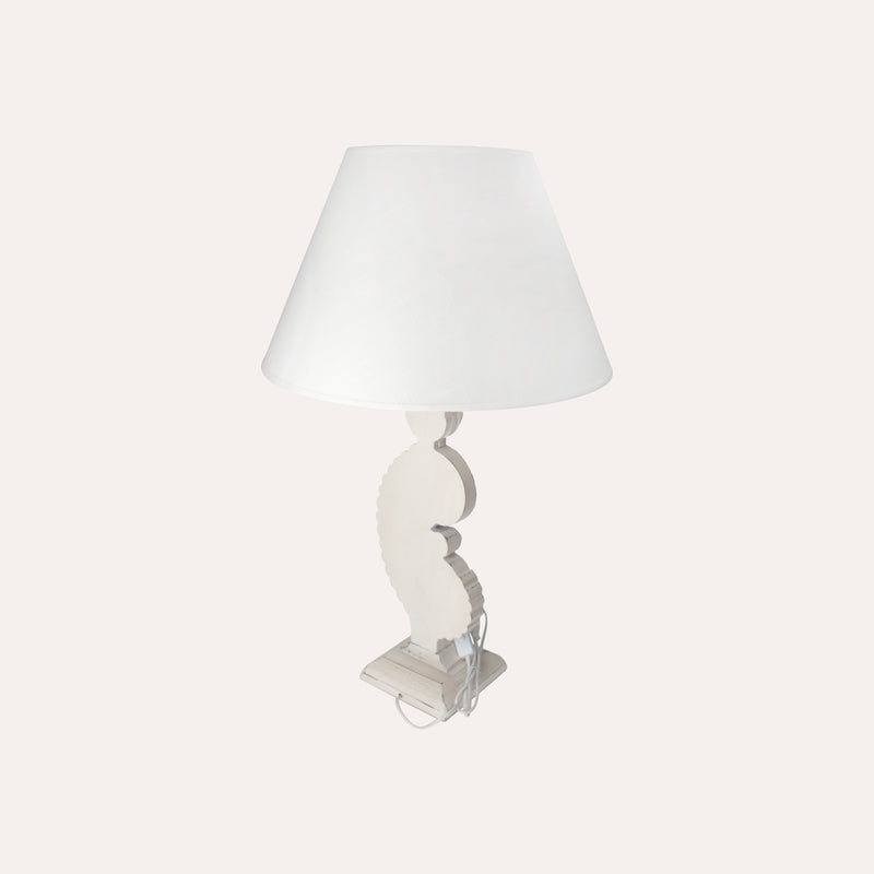 Lampada Shabby Chic con Base in Legno Decapato