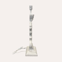 Lampada Shabby Chic con Base in Legno a Forma di Foglia