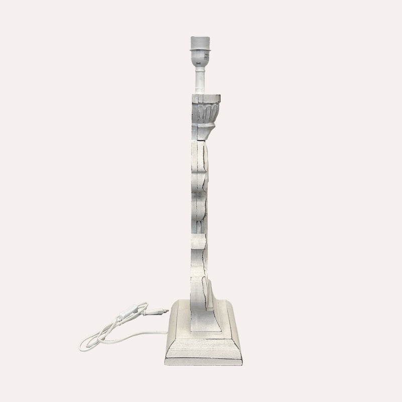 Lampada Shabby Chic con Base in Legno a Forma di Foglia