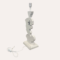 Lampada Shabby Chic con Base in Legno a Forma di Foglia