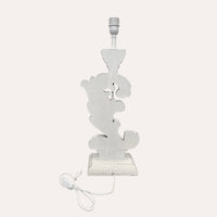 Lampada Shabby Chic con Base in Legno a Forma di Foglia