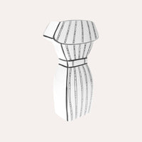 Vaso Manichino in Ceramica Bianco e Nero, altezza cm 30