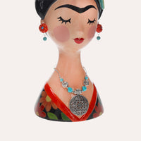 Vaso Busto di Donna in Ceramica con Pappagallo