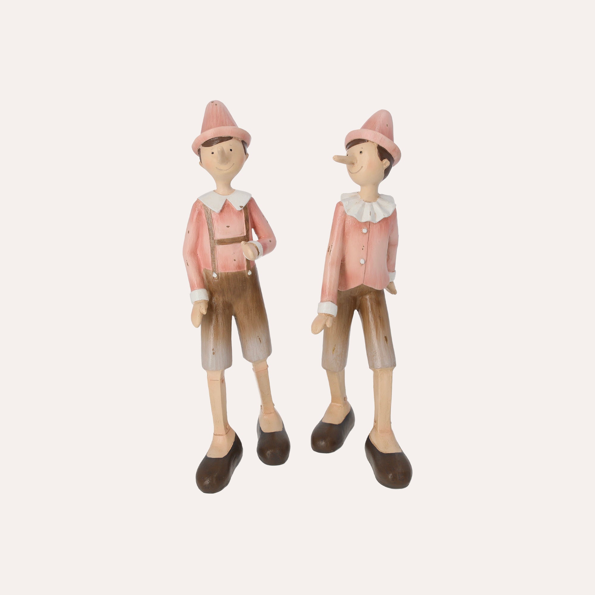 Pair of Pinocchio Resin Figurines - Made in Italy