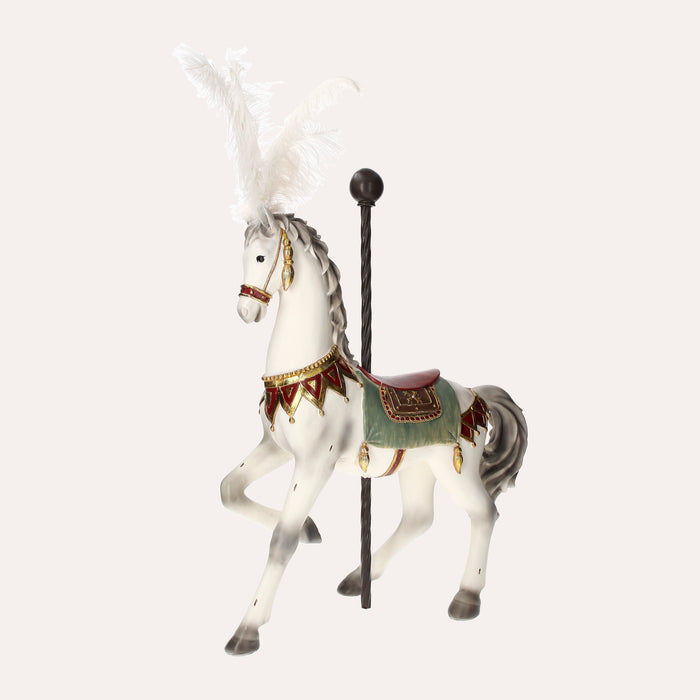 Cavallo Giostra in Resina per Decorazioni Natalizie