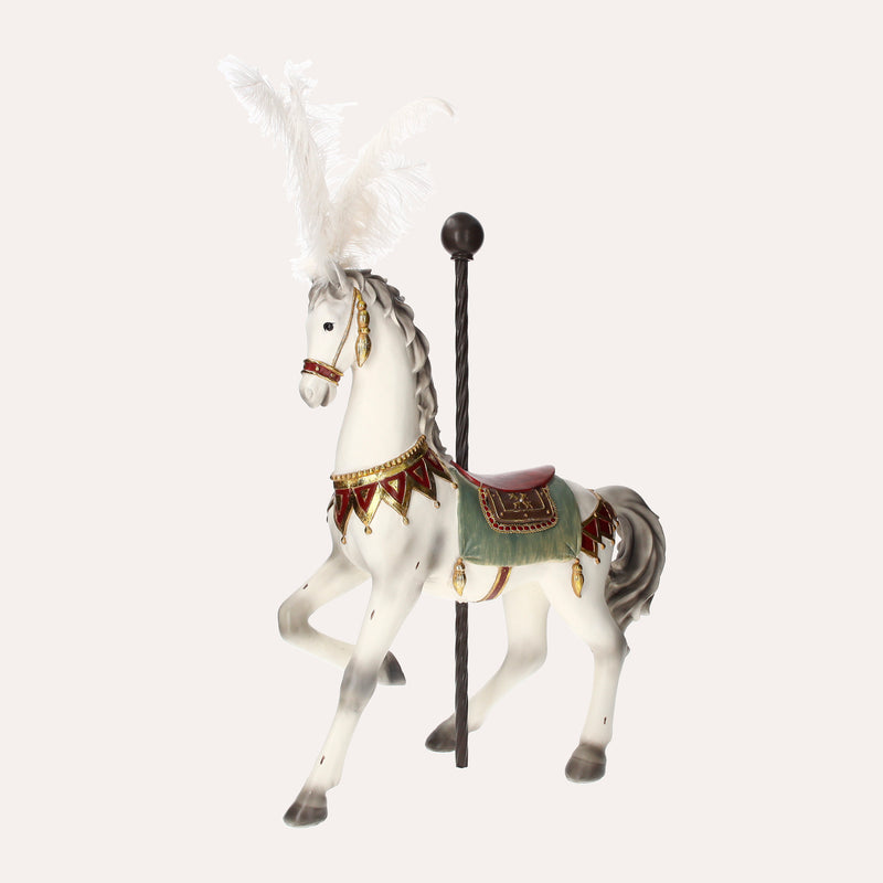Cavallo Giostra in Resina per Decorazioni Natalizie