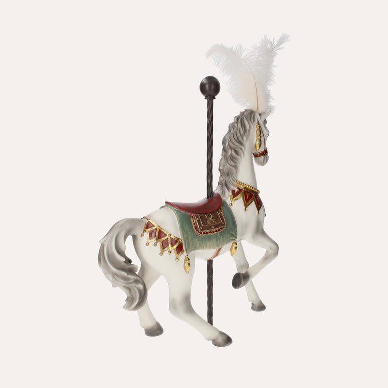 Cavallo Giostra in Resina per Decorazioni Natalizie