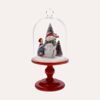 Teca in Vetro con Pupazzo di Neve e Luci LED per Regali