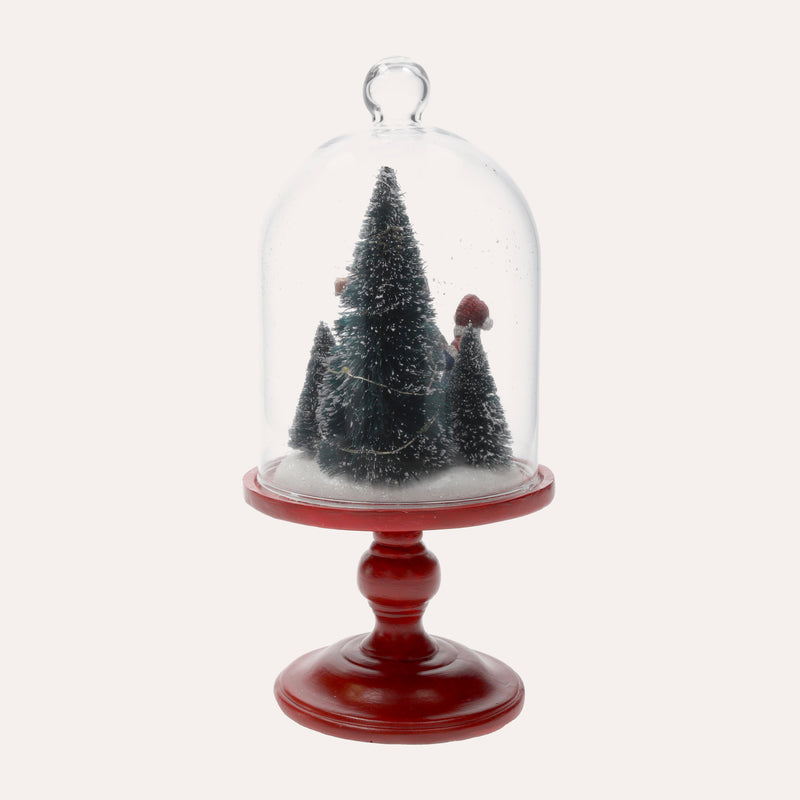 Teca in Vetro con Pupazzo di Neve e Luci LED per Regali