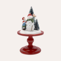 Teca in Vetro con Pupazzo di Neve e Luci LED per Regali
