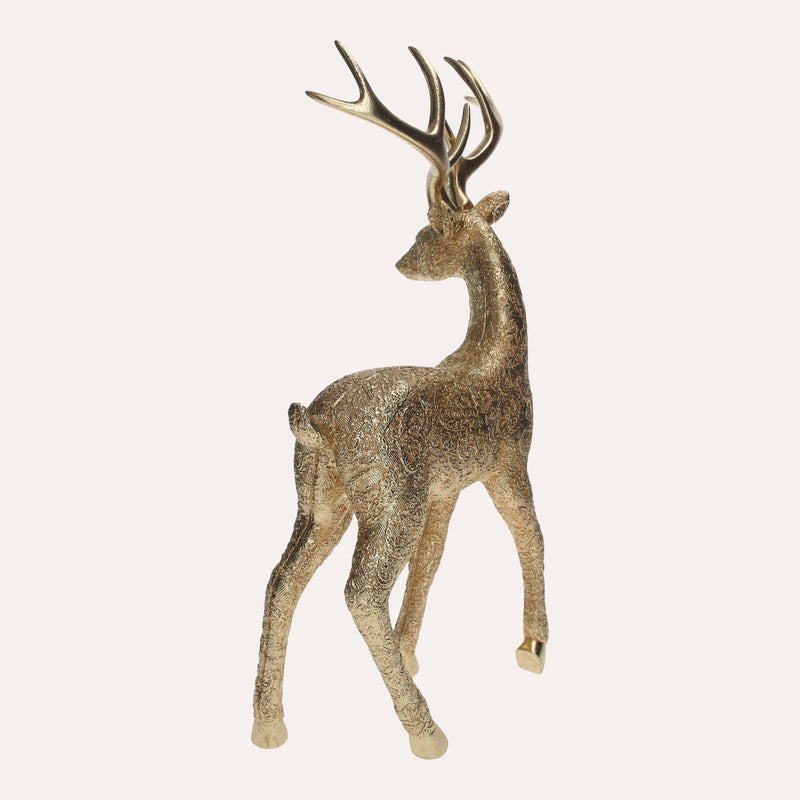 Cervo Decorativo in Resina Dorata per Aggiungere Classe al Natale