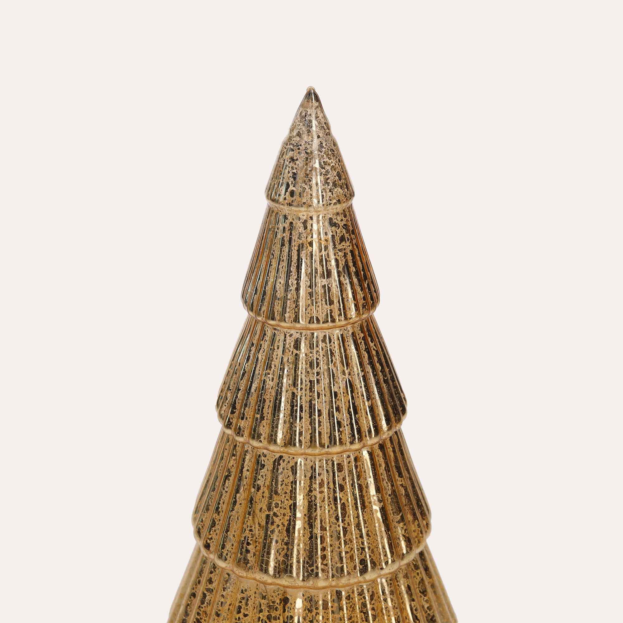 Alberello a LED in Vetro Oro per Centrotavola Natalizio