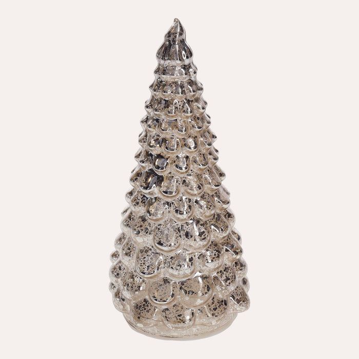 Alberello a LED in Vetro Argento per Regali e Decorazioni