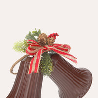 Coppia di Campanelle Natalizie in Metallo per Decorazioni Festive