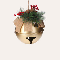 Golden Metal Christmas Ball with Festive Rattle