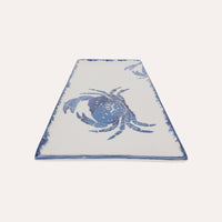 Vassoio Rettangolare in Ceramica con Granchi Blu