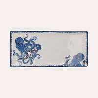 Vassoio Rettangolare in Ceramica con Granchi Blu
