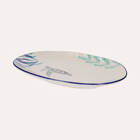 Vassoio Ovale in Ceramica con Decorazioni a Tartaruga