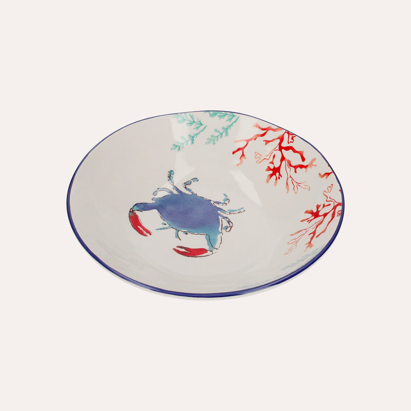 Insalatiera in Ceramica con Granchi e Coralli
