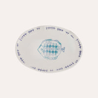 Vassoio Ovale in Ceramica con Pesce Rombo
