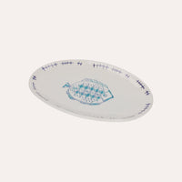 Vassoio Ovale in Ceramica con Pesce Rombo