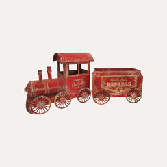 Trem de Natal com Carrinho de Lata Vermelho Alt.68x28 cm - KeyHome Store