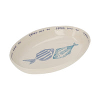 Vasca Ovale in Ceramica con Decorazioni di Pesci