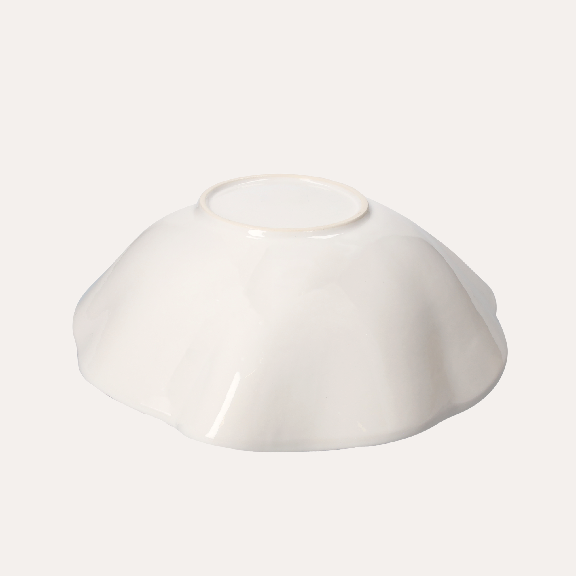 Vasca grande a conchiglia in ceramica bianca H12 Ø40 cm