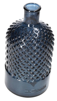 Bottiglia Decorativa Diamante in Vetro Riciclato Blu Cobalto
