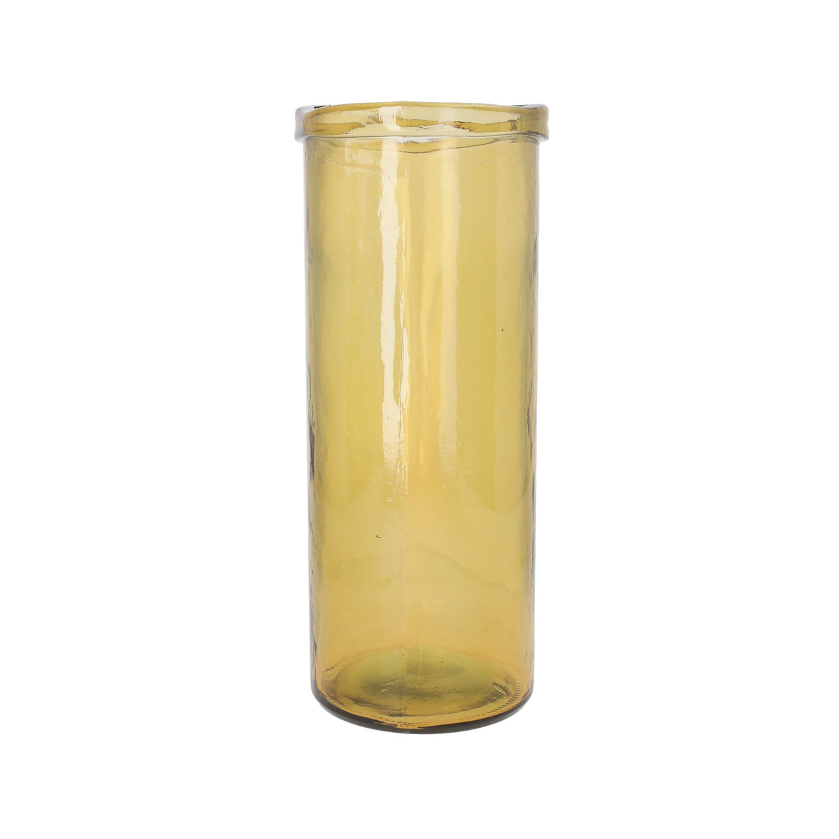 Vaso in Vetro Riciclato Giallo Trasparente, Eco-Sostenibile