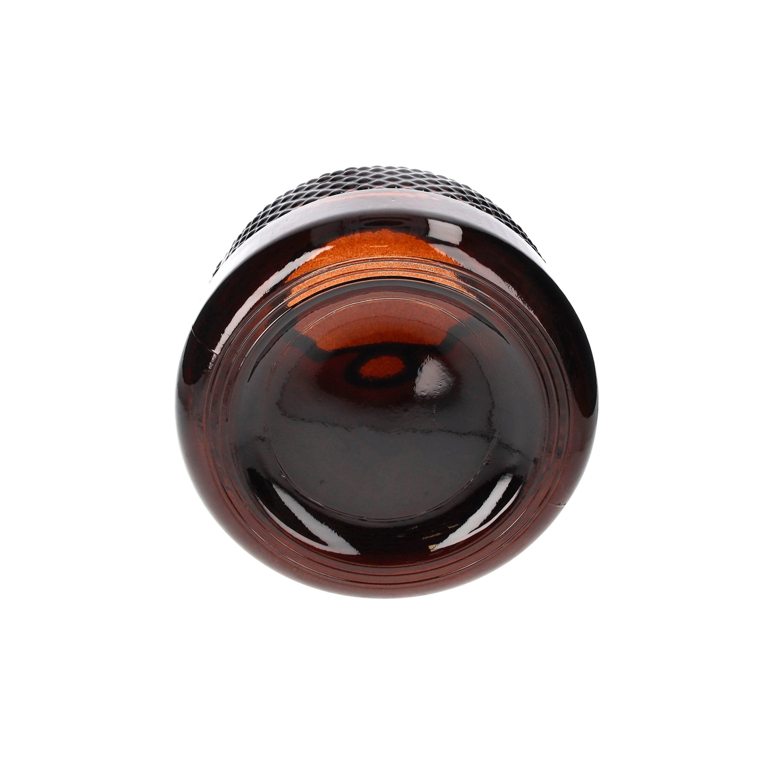 Decorative Diamond Vase in Dark Amber Recycled Glass 