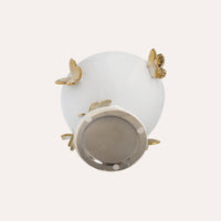 Alzata in Ceramica Bianca con Farfalle – H 20 x D 34 cm