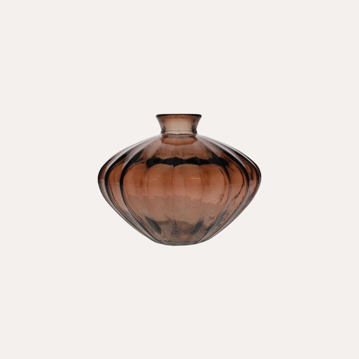 Vaso ovale in vetro riciclato ambra H.14 D.19 cm
