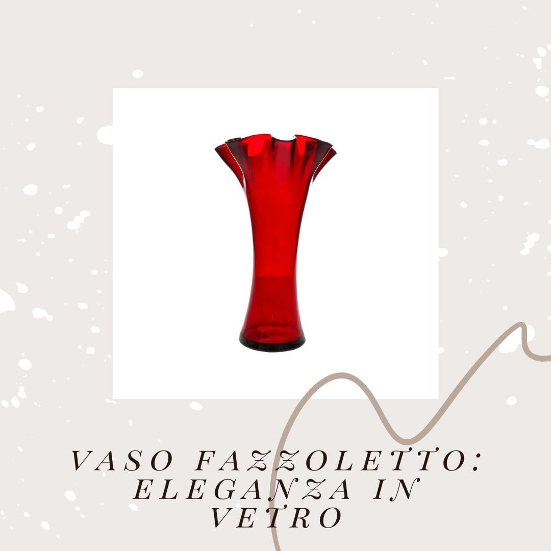 Vaso Fazzoletto in Vetro Riciclato Rosso Trasparente